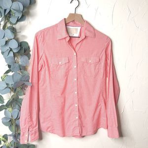 Banana Republic | Orange Gingham Softwash Shirt -S